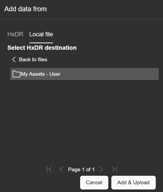 Adding local data the HxDR Platform